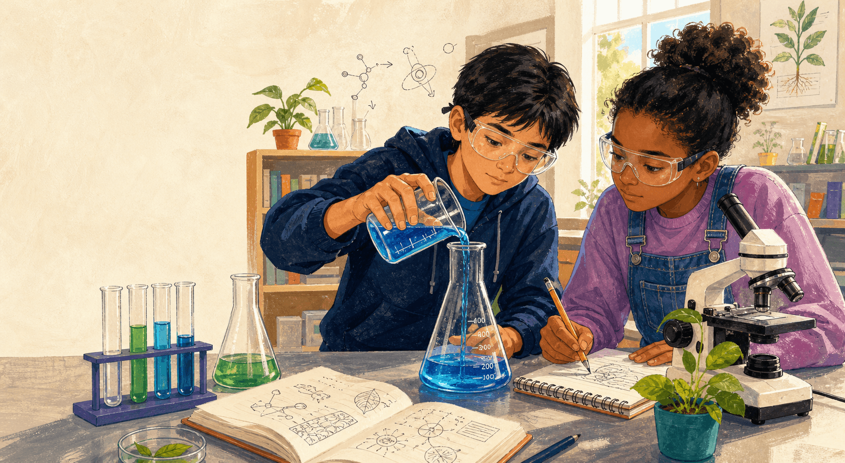 Students exploring science together