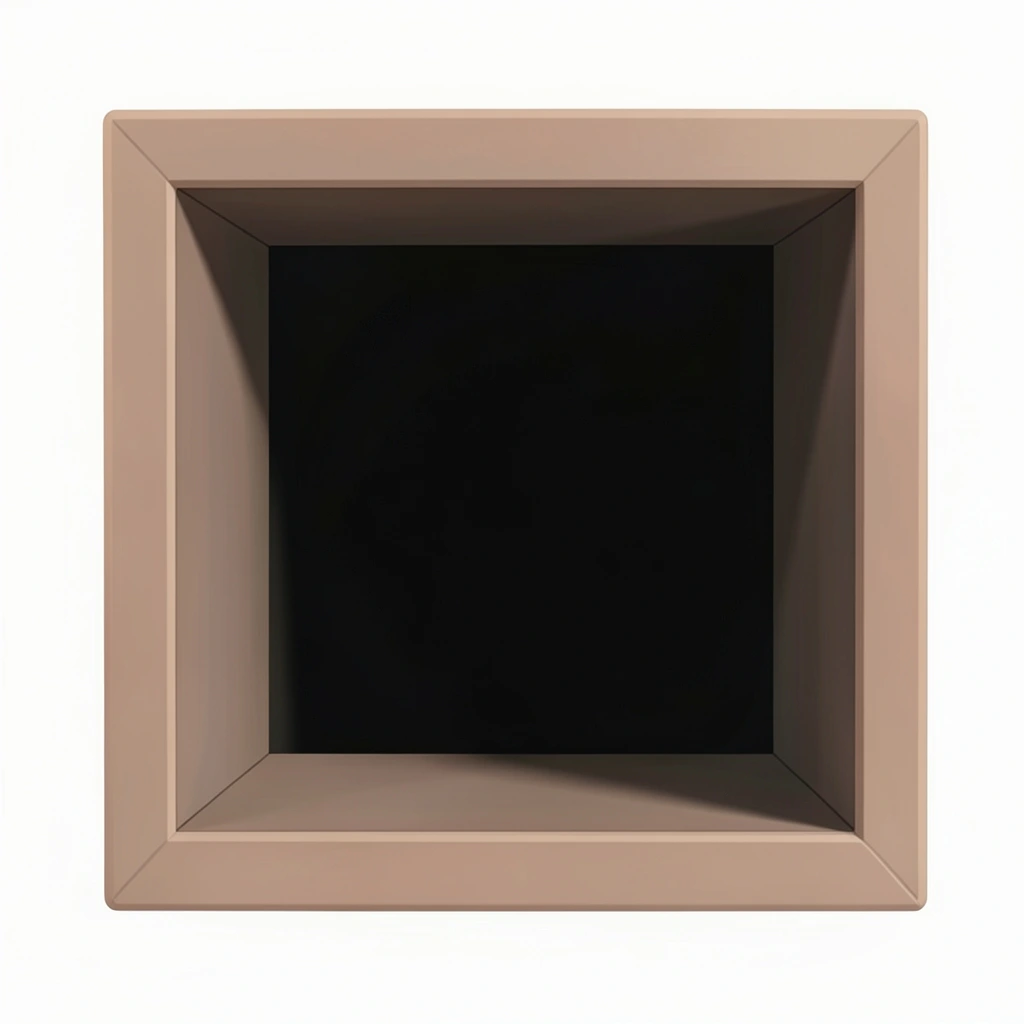 A viewing box in near-complete darkness where the ordinary toy cannot be seen