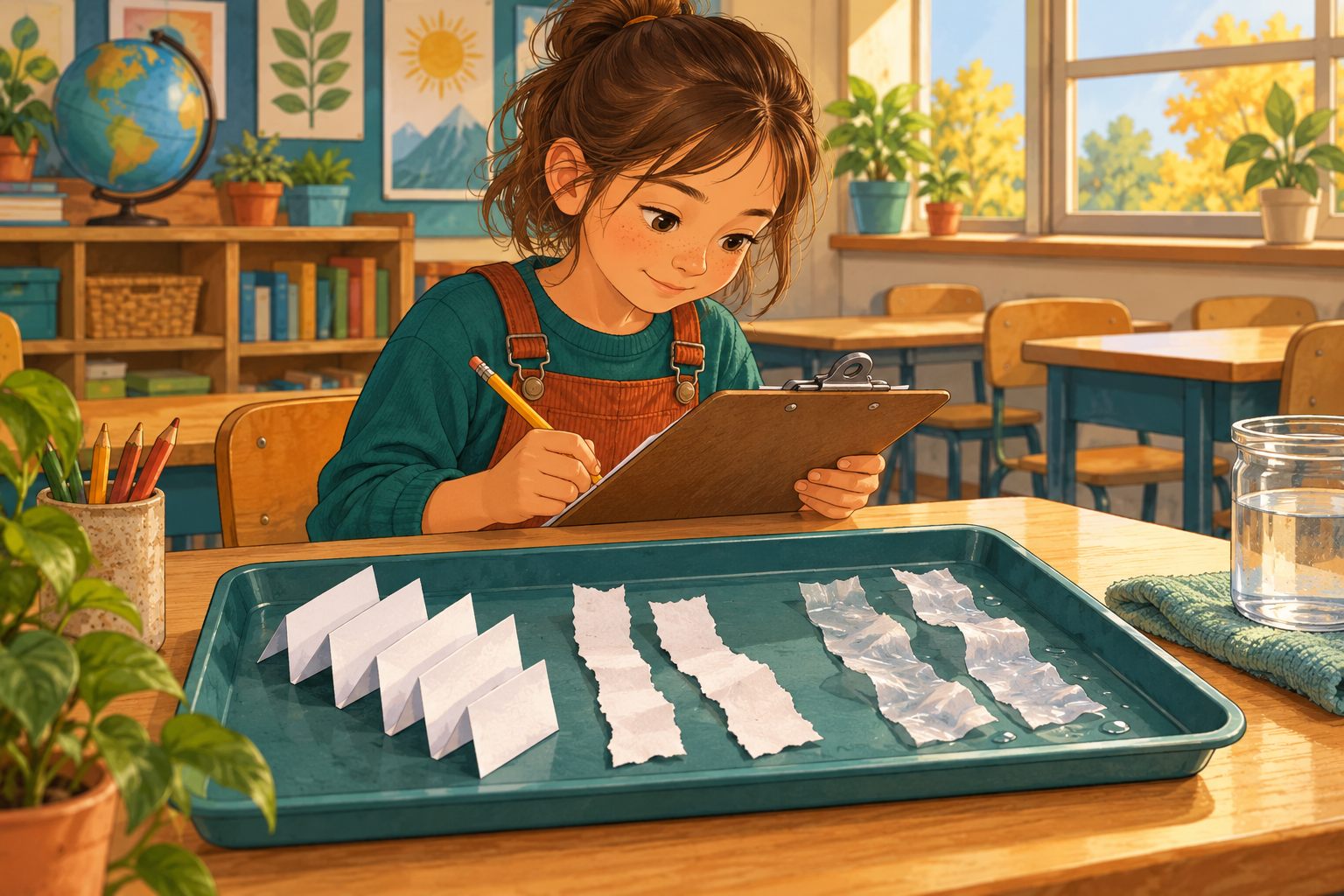 Material change investigation illustrated science scene