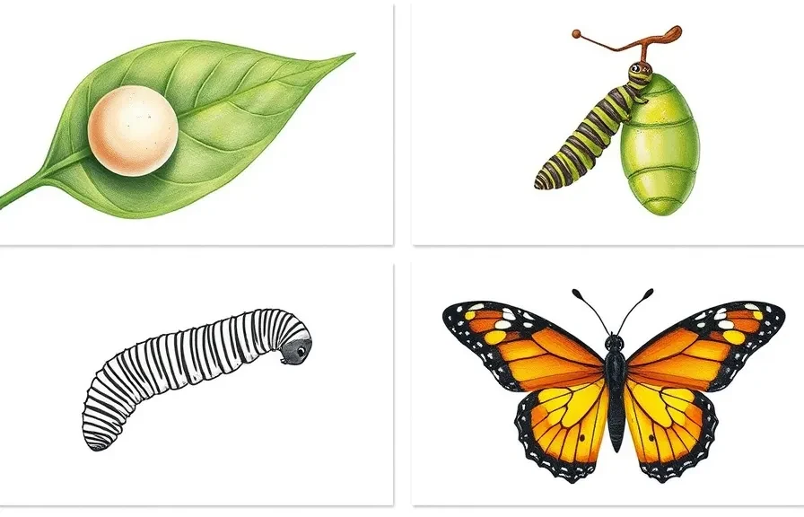 Butterfly life-cycle stages